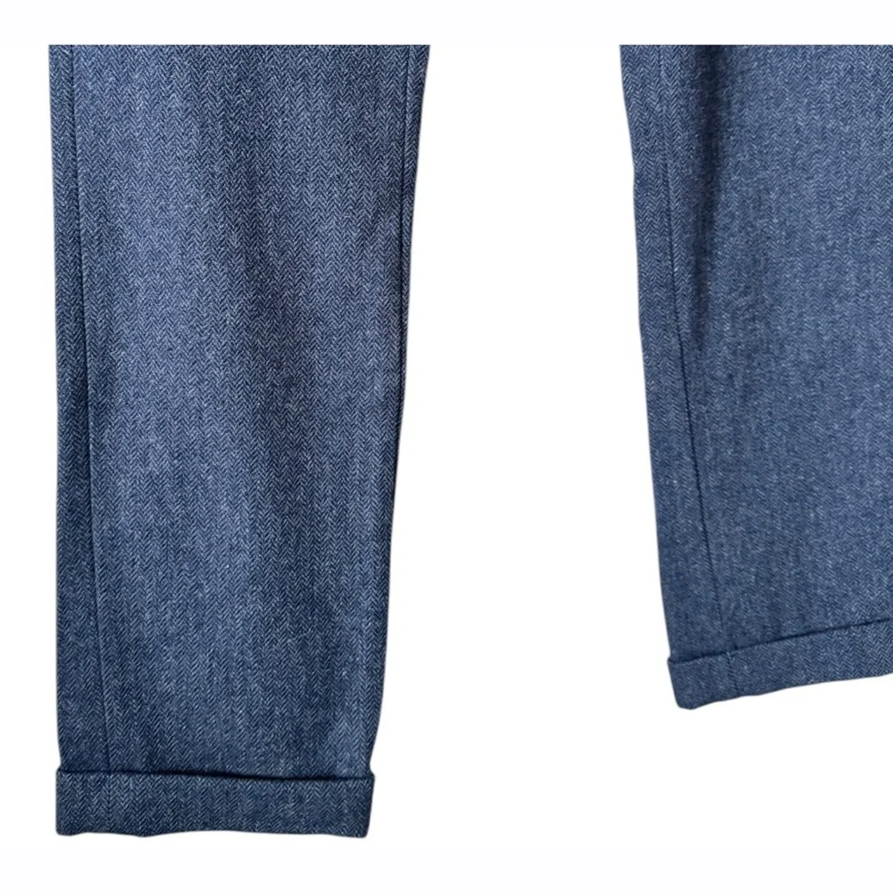 Lands’ End Mens Blue Wool Plain Front Trousers‎ Pants Size 34in NWOT